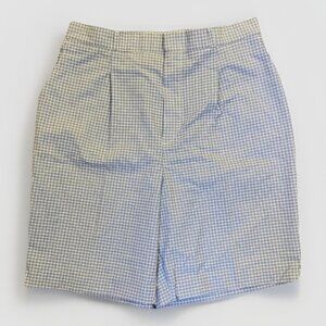 Symmetry Men's Vintage Pleated Chino Shorts Size 34 Light Blue White Pockets GUC